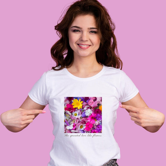 She sprouted love like flowers t-shirt