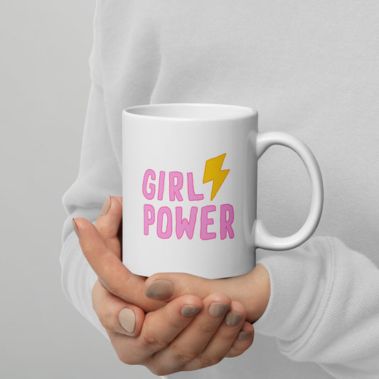 Girl Power White Glossy Mug